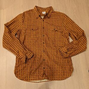 Golden Orange Paisley Corduroy Button-Up Shirt (tall)